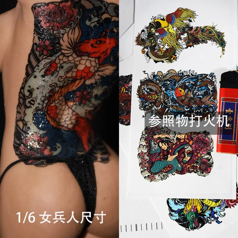 

1/6 Scale Female Soldier Tattoo Sticker Model for 12" Tbleague Phicen Body