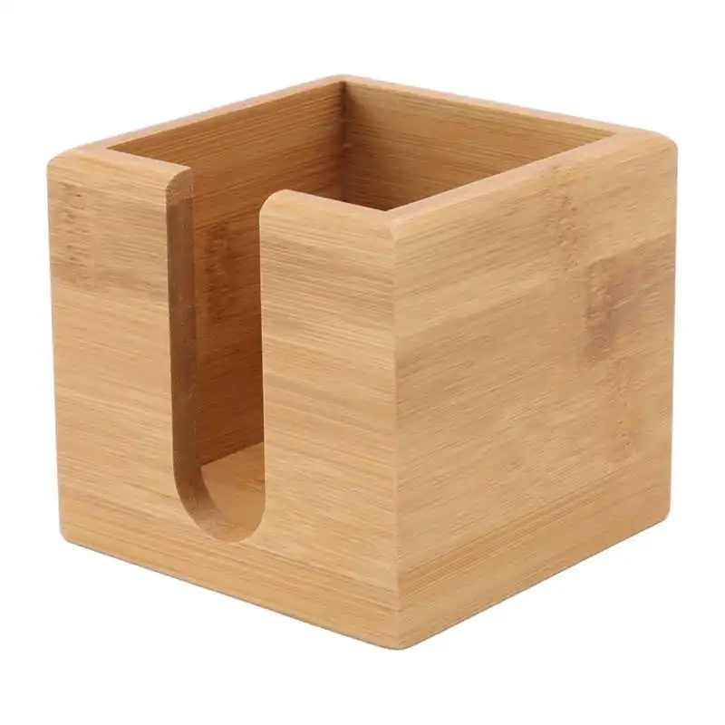 

Bamboo Wood Tissue Box Textured Rectangular Paper Storage Organization Box for Kitchen Home Office Tissue Container Table Decor