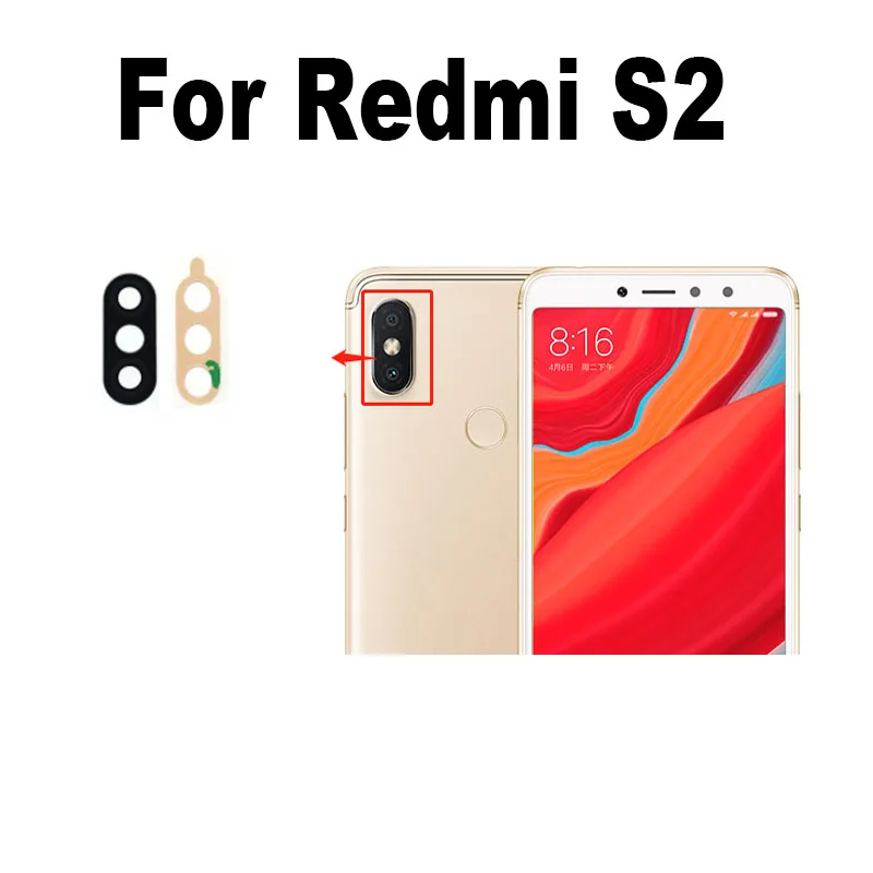 Оригинальное новое стекло для задней камеры для Xiaomi Redmi S2, задний объектив с клейкой наклейкой M1803E6G M1803E6H M1803E6I