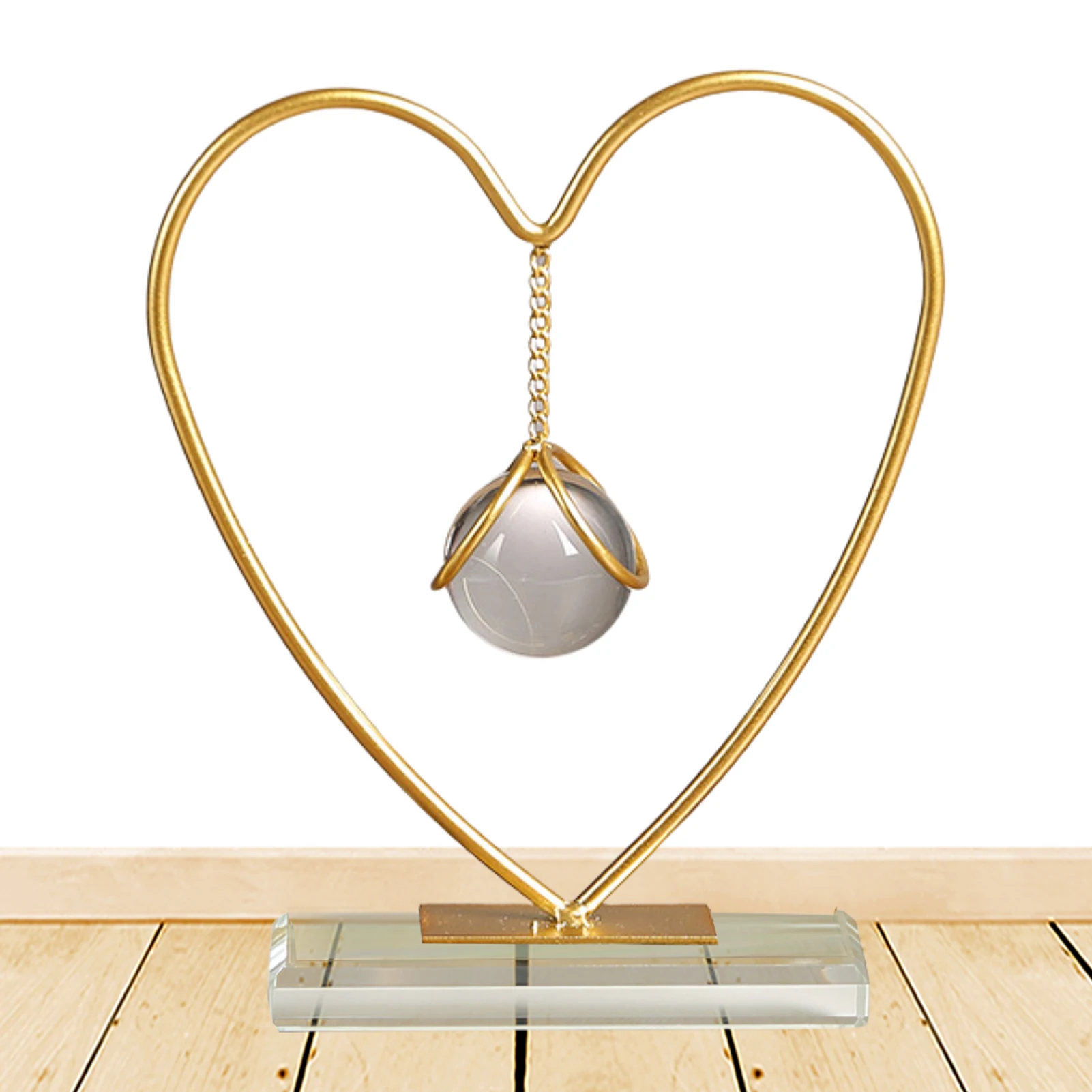 

Crystal Ball With Metal Stand Abstract Art Crystal Sphere Transparent Crystal Sphere Decor Photography Props Modern Ornaments