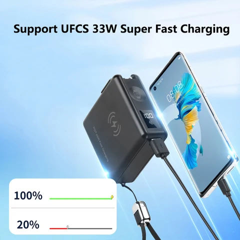 Power Bank Magsafe 15000 мАч с разъемом переменного тока, настенное зарядное устройство, магнитное беспроводное быстрое зарядное устройство PD45W для iPhone 16, внешний аккумулятор для ноутбука iWatch