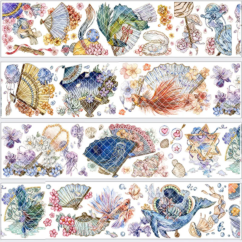 

1 Loop Size Fanhai G4 Journal Studio Laser Silver Pet Paper Washi Tape Decoration Collage