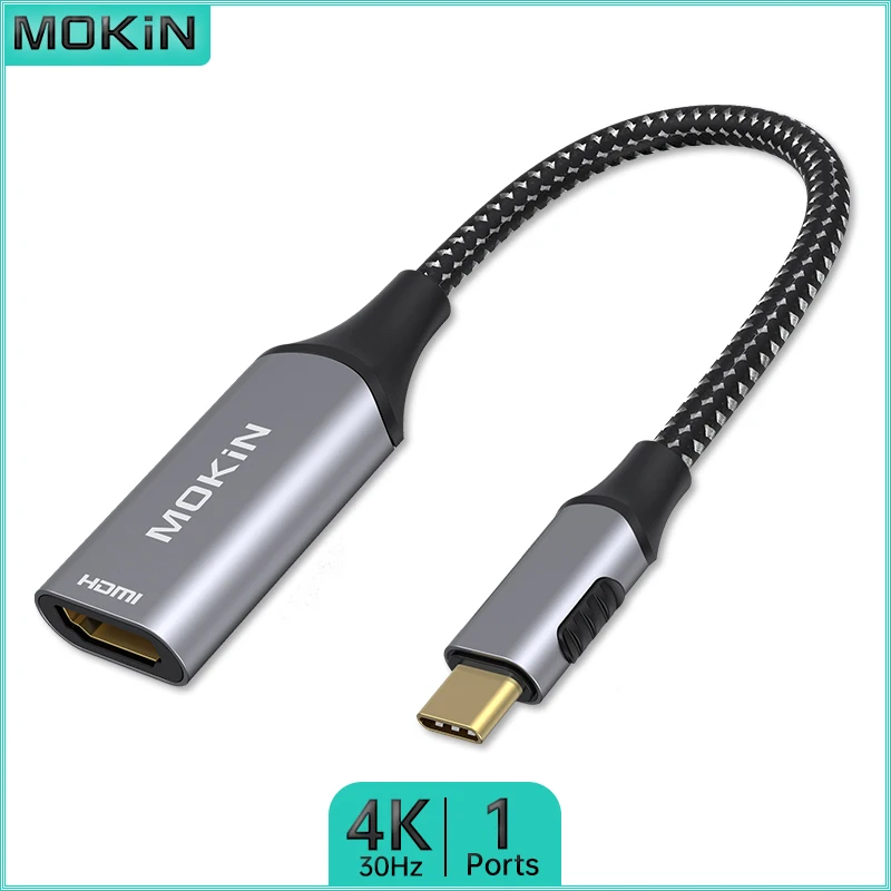 

USB-концентратор MOKiN 1 в 1 для MacBook Air/Pro, iPad, ноутбука Thunderbolt с HDMI 4K30 Гц, компактный дизайн и высокоскоростная передача данных