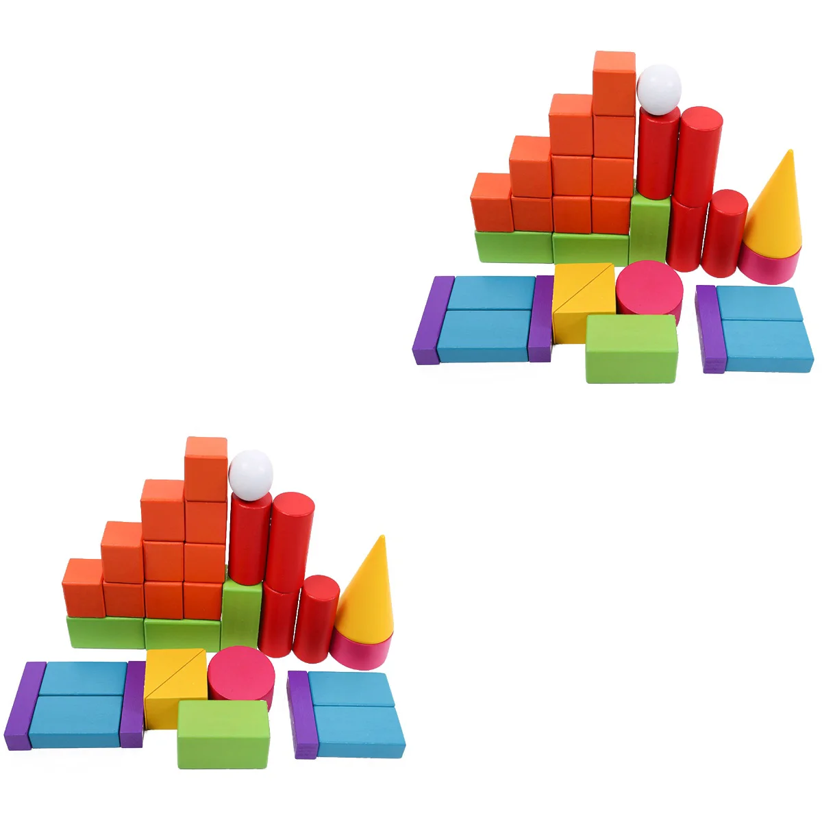

64 шт., деревянные 3D-фигуры