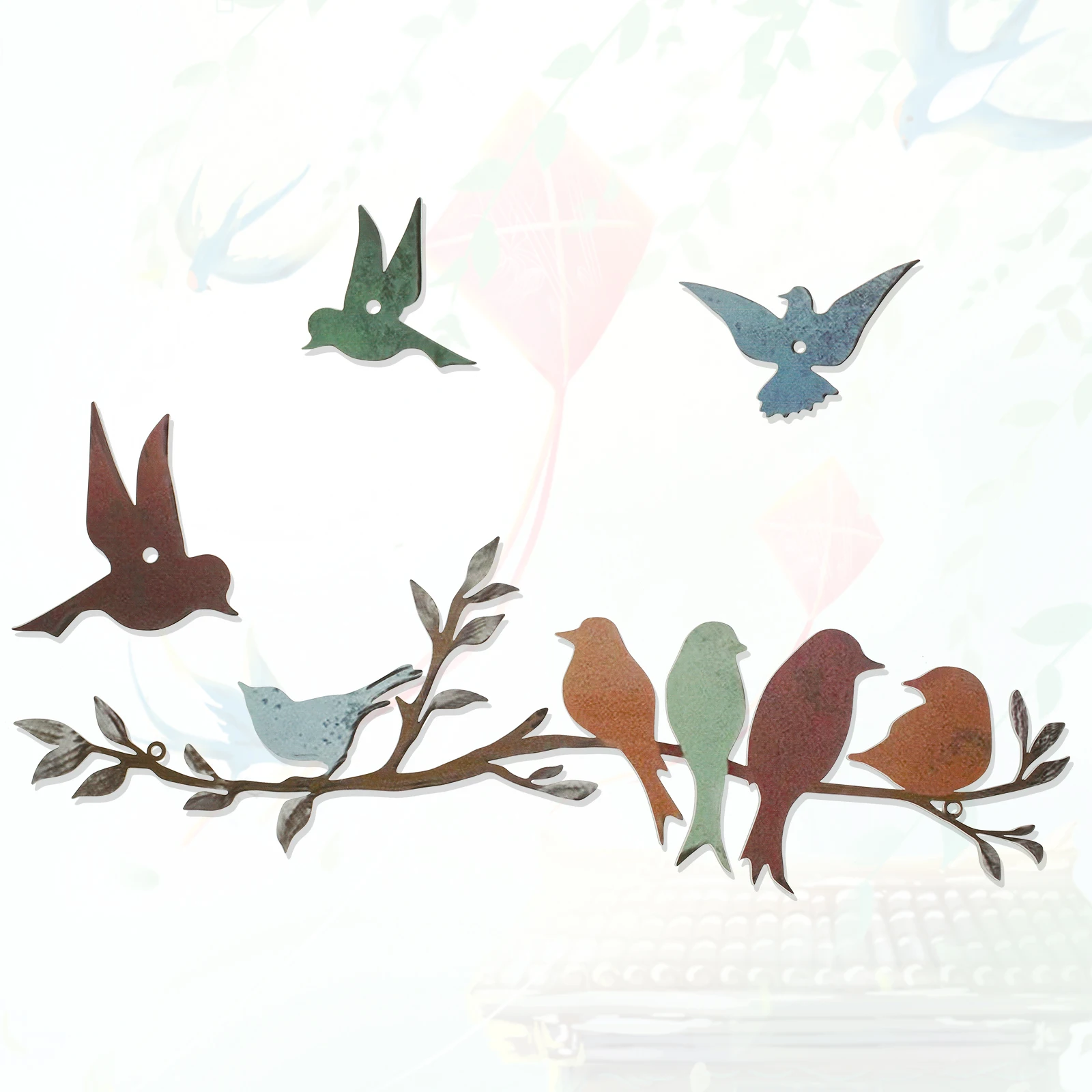 

Leaves Cute Mounted Silhouette Wall Bird Branch Décor The Metal Hanging On Bird Bird Creative Metal Bird Wall Art Sculpture