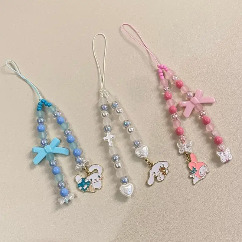 

Аниме мультфильм Sanrios My Melody Cinnamoroll подвеска из бисера кавайная креативная индивидуальность милая Diy искусственная цепочка украшение для сумки