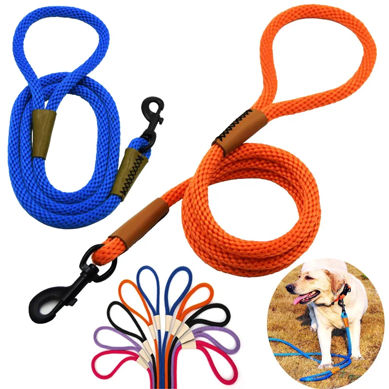 

Сверхмощный Веревочный Поводок для собак, 4/6 футов, нейлоновый поводок для домашних питомцев, толстый свинцовый поводок для больших и средн...