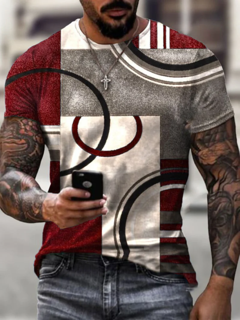 

Designer Abstract Pattern Versatile Print T-Shirts Summer Latest Fashion Men's T-Shirts