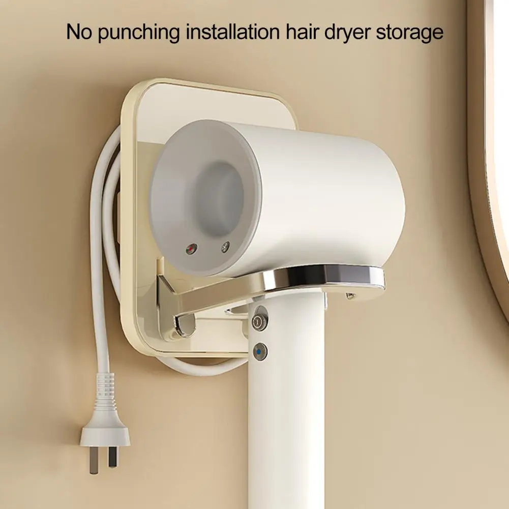 

Bathroom Hair Dryer Rack Efficient Wall Mount Hair Dryer Holder Adhesive Silicone Pad Modern Design Strong Load Bearing for Easy