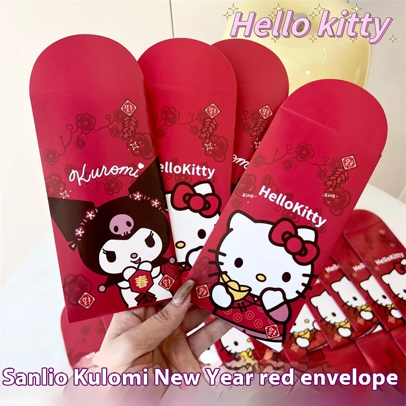Sanrio 2024 новогодний красный конверт Kuromi Hello Kitty мультяшный весенний фестиваль