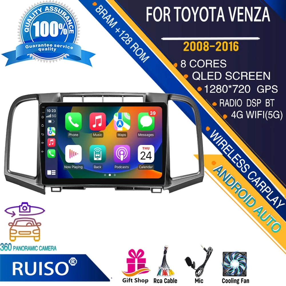 

RUISO Android touch screen car dvd player For Toyota Venza 2008-2016 car radio stereo navigation monitor 4G GPS Wifi
