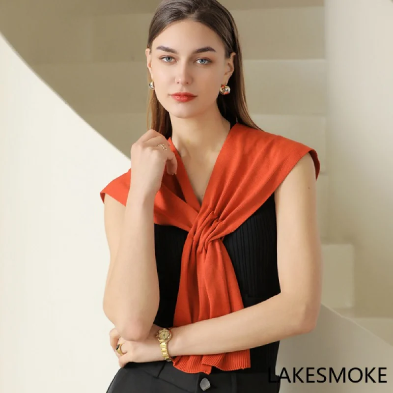 

【GIOIO】2022Spring Trend Shawl Women's Outer Wear Sweet Solid Color Scarf Scarf Scarf Solid Color Hair Generation