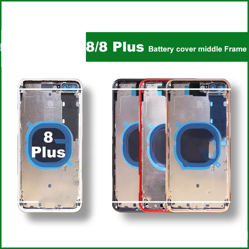 

For Apple 8/8Plus Battery Back Cover + Middle Chassis Frame + SIM Tray + Side Key Part Shell No Ribbon Cable
