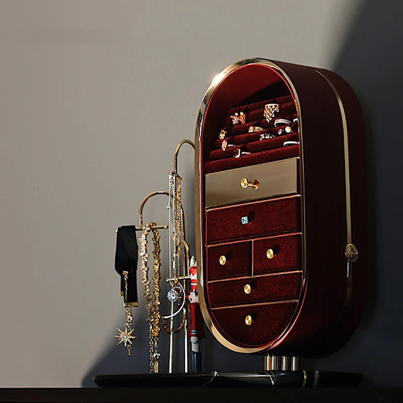 Nordic Metal Gold Jewelry Storage Box Organizer for Girl Luxury Multi Layer Desktop Storage Box Jewelry Drawer Case Gift Ideas