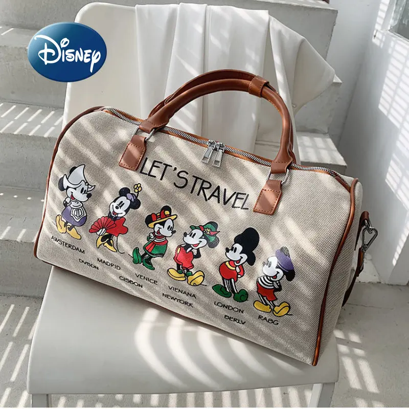 Disney Mickey New Women's Travel Bag Luxury Brand Travel Handbag Large Capacity Fashion Leisure Boarding Bag Fitness Bag