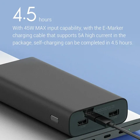 Для оригинального Xiaomi Power Bank 20000 мАч 50 Вт PLM07ZM USB Type C Версия для быстрой зарядки Портативный внешний аккумулятор Powerbank