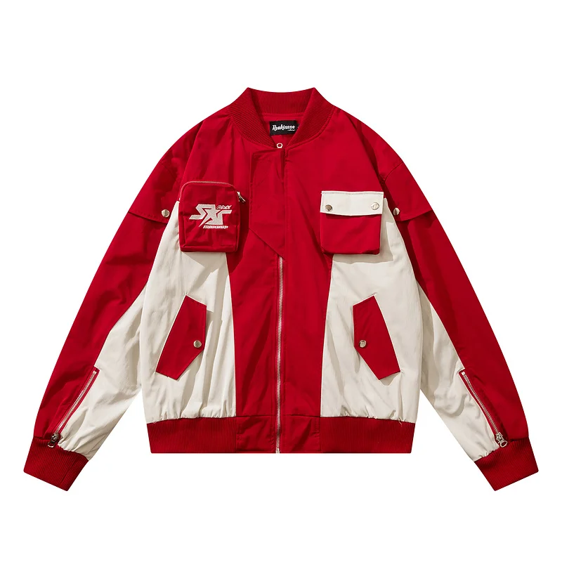 

Уличная одежда в стиле Харадзюку, куртка-карго, ветровка на молнии с несколькими карманами, 2023 куртки-бомбер в стиле хип-хоп, тактическое пальто, мужские уличные Топы