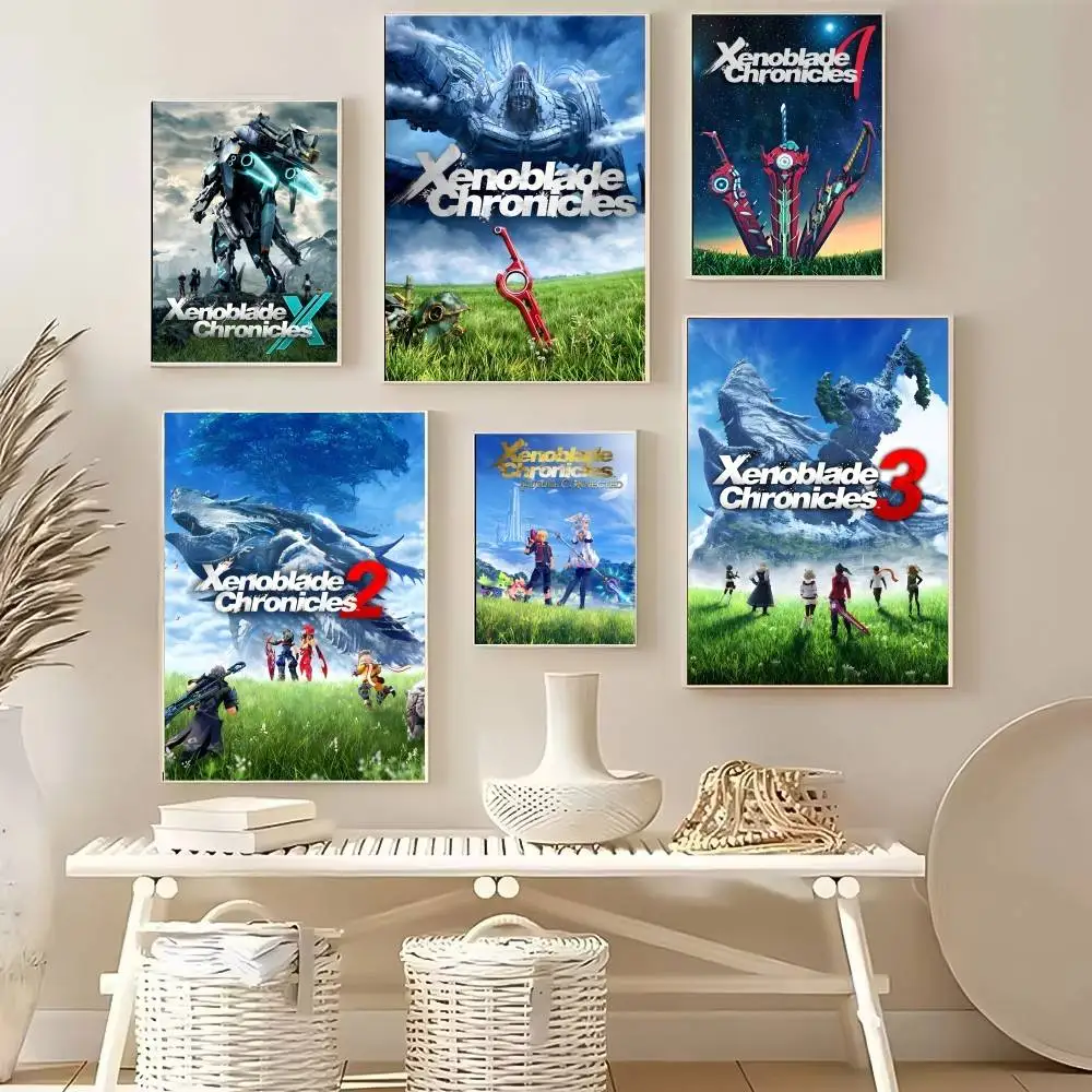 Фото Плакат с изображением видеоигры X-Xenoblade Chronicles, высокое качество, эстетическое украшение для гостиной, стены, наклейки для рисования, подарок №3
