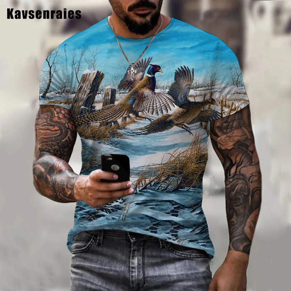 

2022 Latest Hunting Wild Duck Printed 3D Men T-shirt Fashion Style Streetwear Unisex Casual Oversized Short Sleeve Tops Shirts