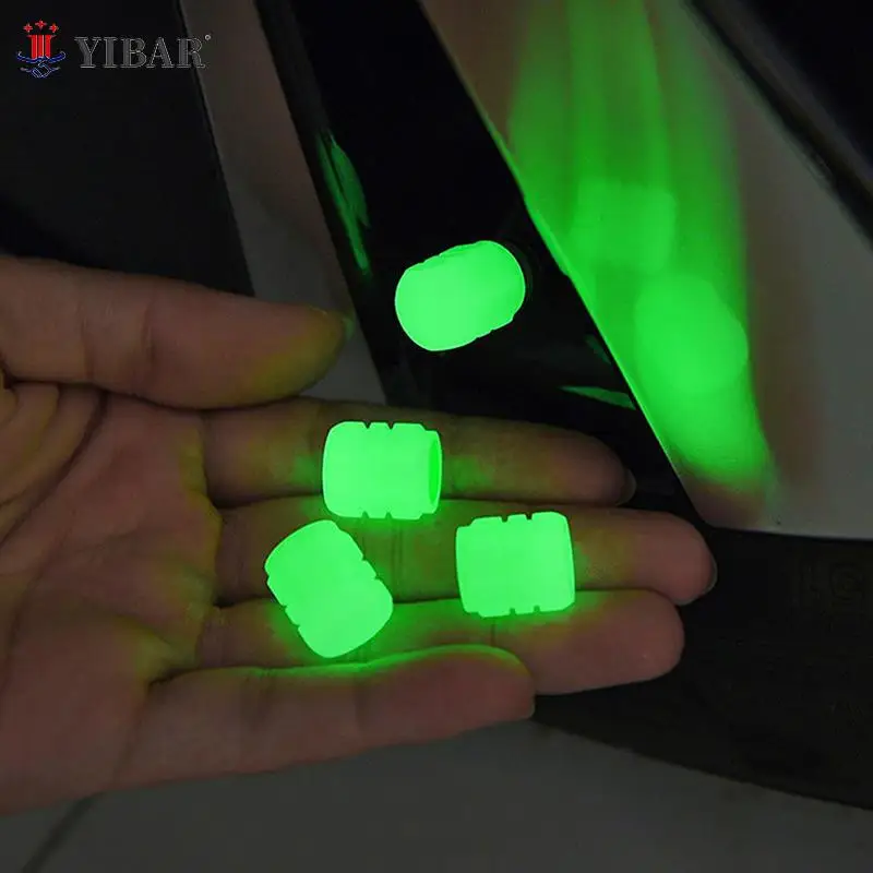 

4Pcs Car Motorcycle Bike Luminous Valve Cap Plastic ABS Luminous Tire Valve Cover Tires Accessories Tyre Stem Covers