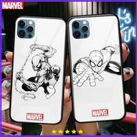 spiderman comics glass case for iphone 13 12 11 pro max 12pro xs max xr x 7 8 plus se 2020 mini case tempered back cover