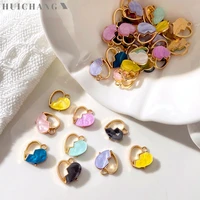 10pcs cute heart charms multicolor broken heart acrylic alloy accessories for hollow anklets making handmade jewelry findings