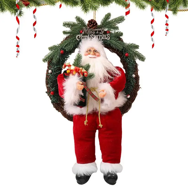 

Electric Santa Claus Toy Shaking Christmas Santa Toy Doll With Wreath Interactive Animated Electric Plush Toy Christmas Gift For