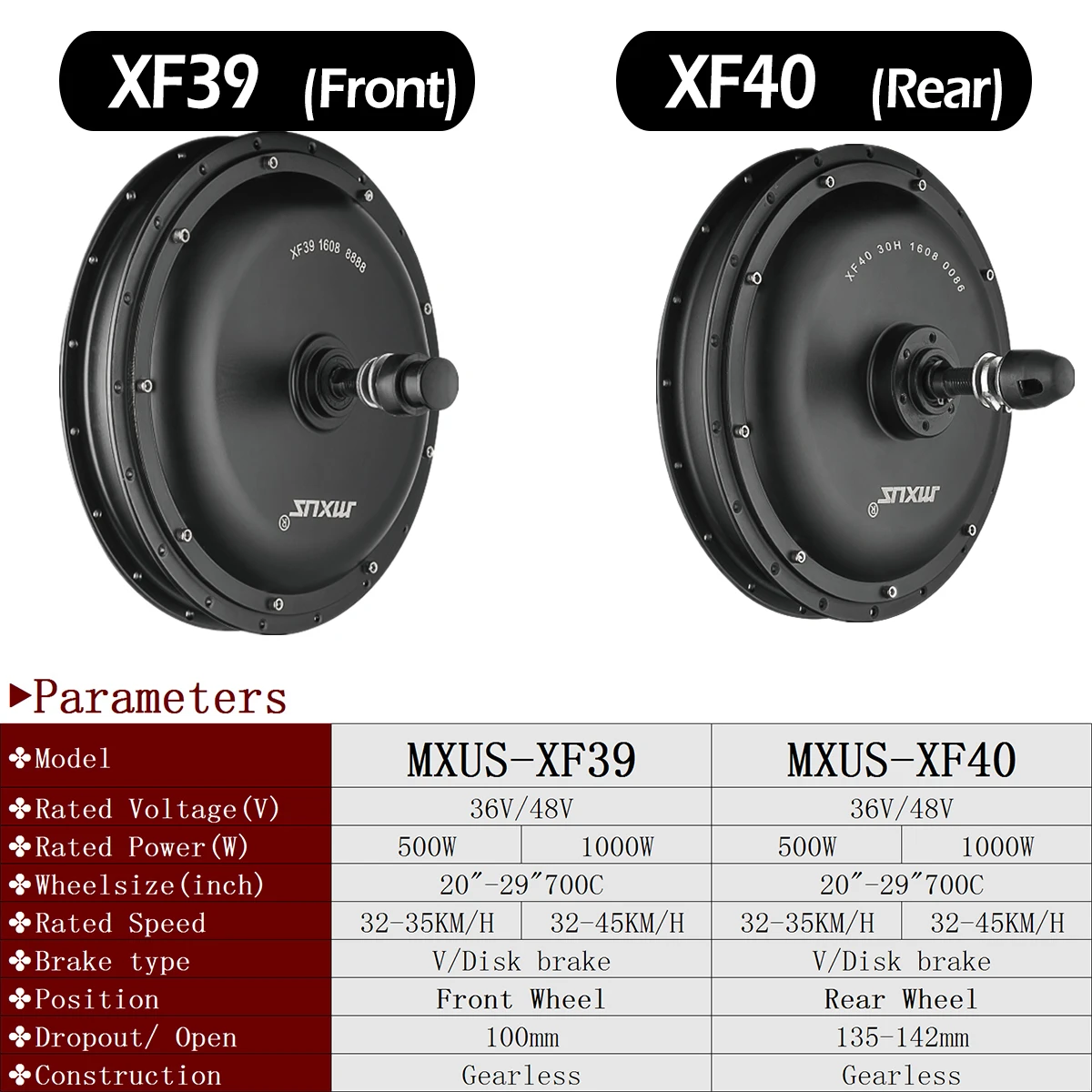 Электрический велосипед MXUS 48 В 1000 Вт бесщеточный без шестерни с прямым приводом