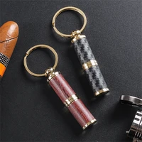 luxury cigar punch cutter wood stainless steel 8mm cigar hole puncher portable cuban cigar drill hole tool with key chain