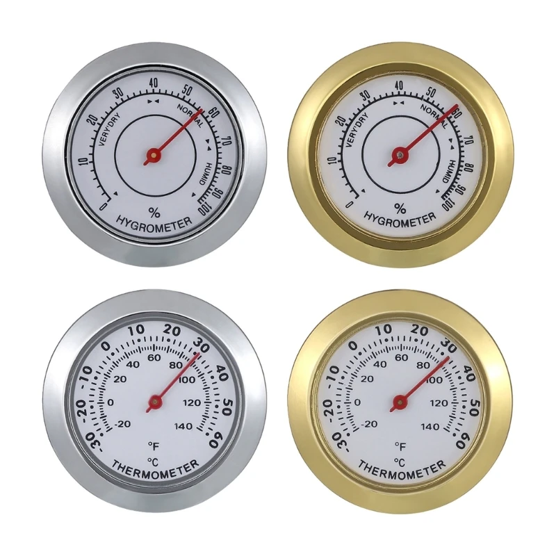 

652F Cigars Hygrometer 43mm MiniCigars Humidors Hygrometer Round Analogs Hygrometer for Humidors Guitar Wine Box