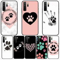 best friends dog paw black soft cover the pooh for huawei nova 8 7 6 se 5t 7i 5i 5z 5 4 4e 3 3i 3e 2i pro phone case cases