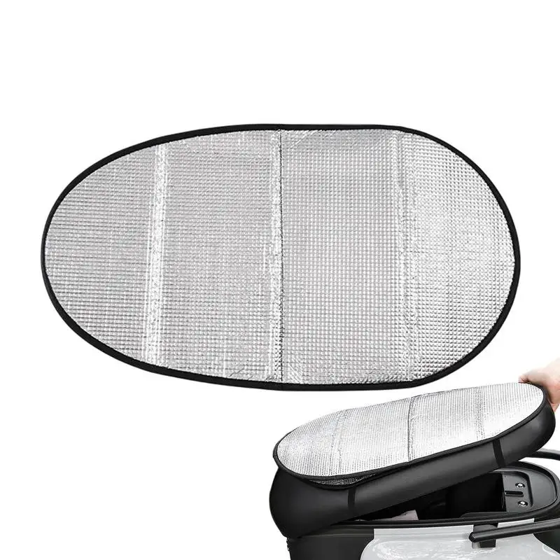 

Electric Car Seat Cover 2pcs Universal For All Season Motorcycle Sunscreen & Heat Insulation Seat Cover Waterproof Cushion Cover