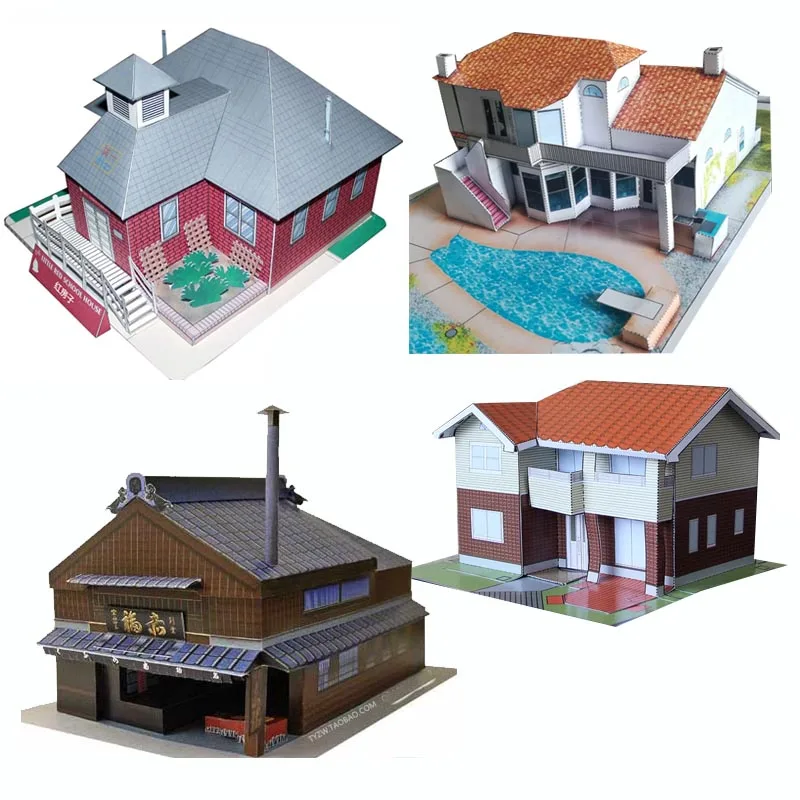 

Cabin Villa Buildings Architecture Series 3D Paper Model DIY Handmade Toy