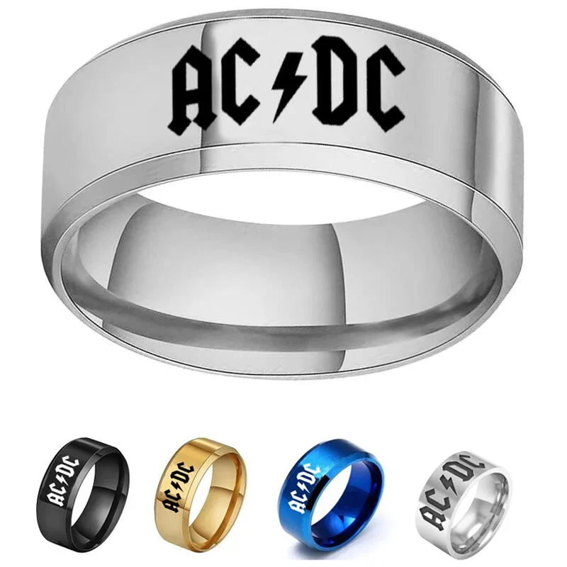 Трендовая ретро-рок-группа AC/DC Кольцо из нержавеющей стали для уличной вечеринки