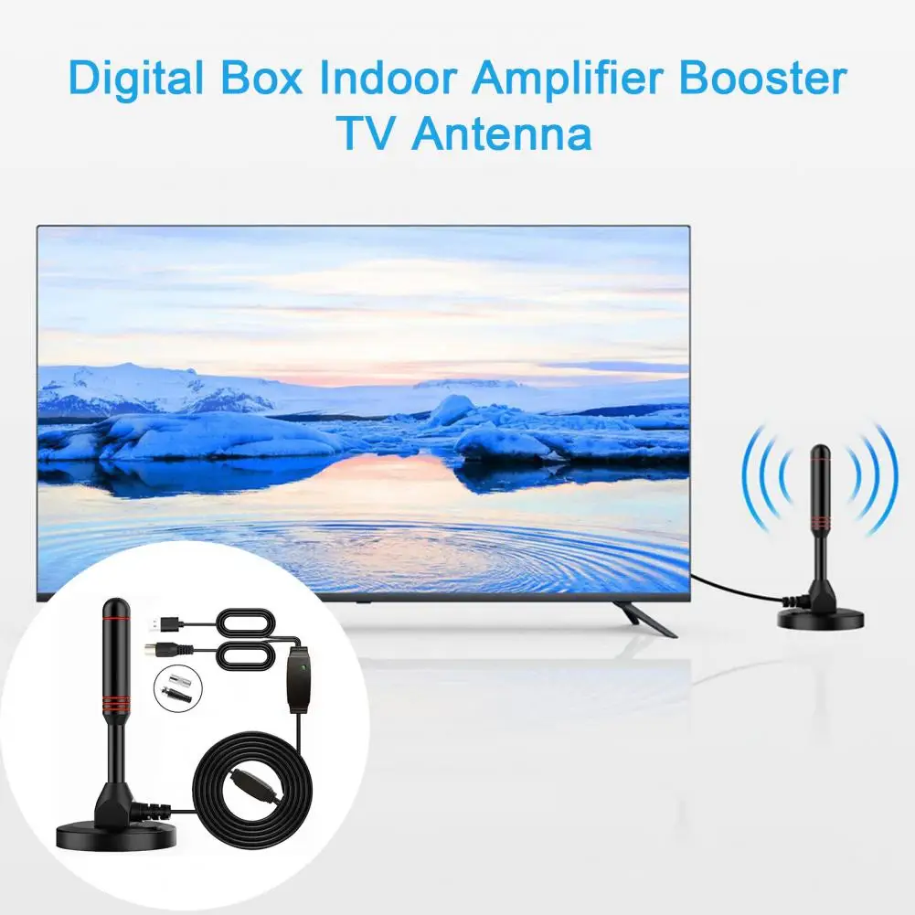 

Professional Universal Indoor Outdoor Digital TV Antenna Black Digital Antenna Easy to Install Household Accessories