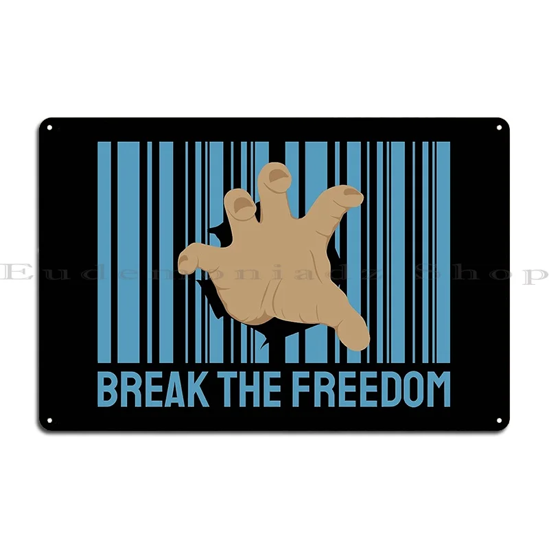 Надпись break the freedom для влюбленных цифрового кочевника металлический знак