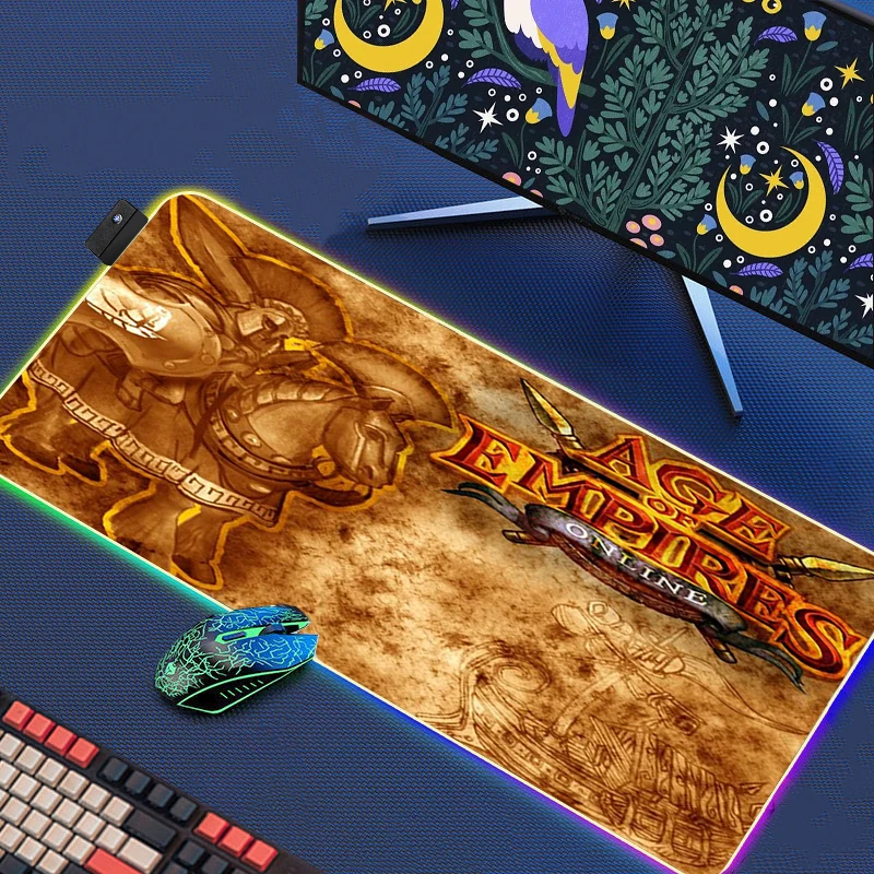 

Age Of Empires Gaming Mouse Pad Rgb Led Mousepad Deskmat Large Desk Mat Cheap Pc Gamer Cabinet Back Light Office Accessories