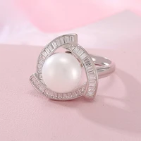 meibapj natural freshwater pearl geometry ring 925 sterling silver ring for women fine wedding jewelry