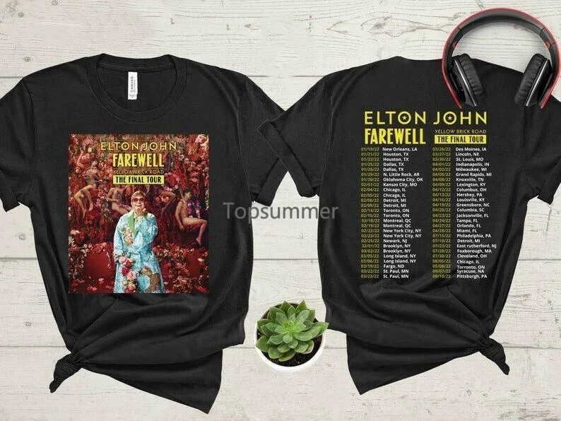 

Футболка Elton John Farewell желтая кирпичная дорога финальный Тур 2022