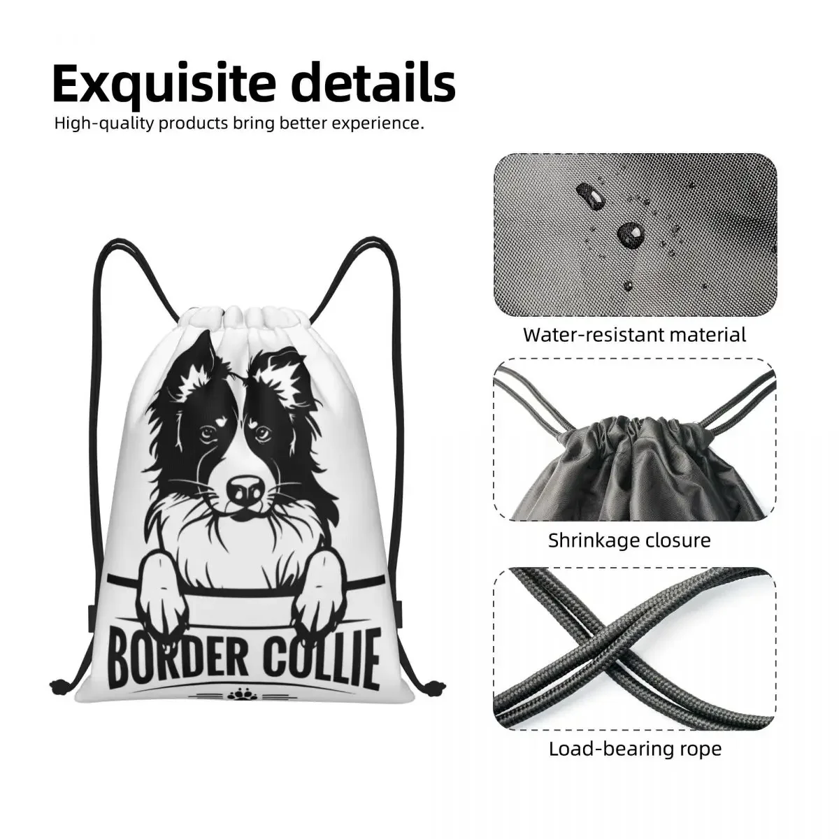 Милые индивидуальные сумки на шнурке Border Collie для мужчин и женщин легкий Забавный