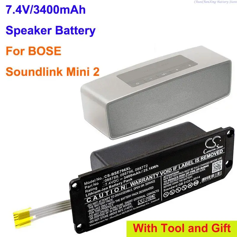 Cameron Sino 3400mAh Battery 088772, 088789, 088796 for BOSE Soundlink Mini 2