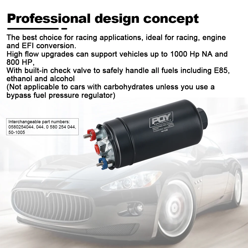 EFI 380LPH 1000HP ВЫСОКОЕ КАЧЕСТВО Внешний топливный насос E85 Совместимый с 044 стиль