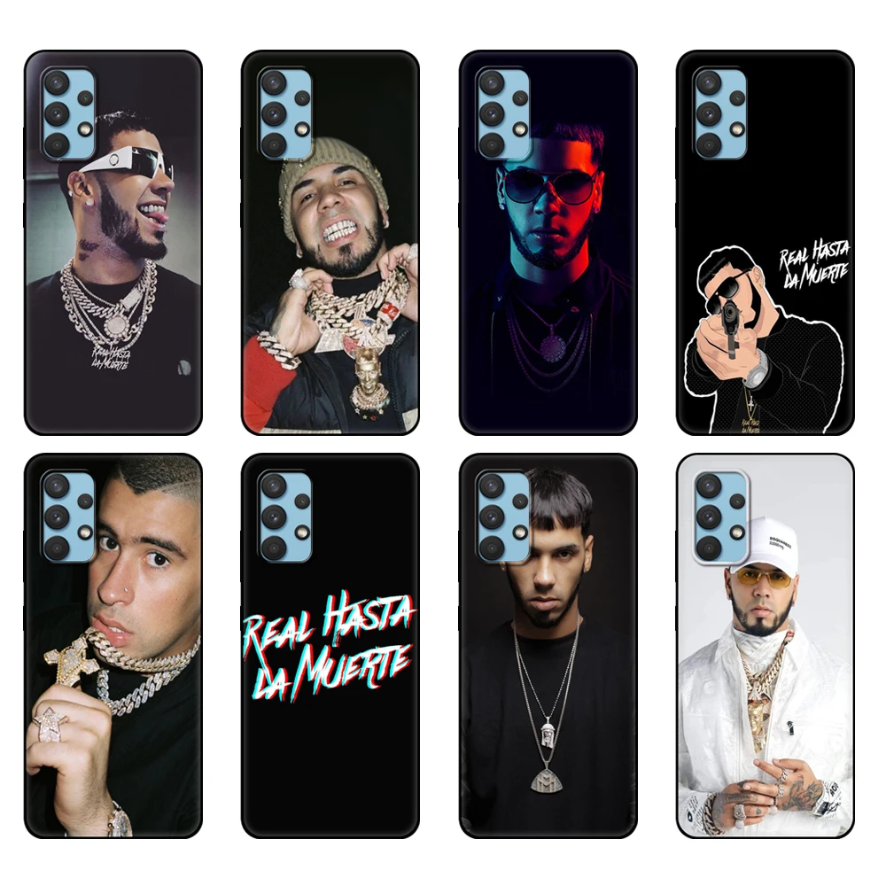 

Black tpu Case For Samsung galaxy A32 A42 A52 A72 4g 5g S21 PLUS ultra back cover Anuel AA