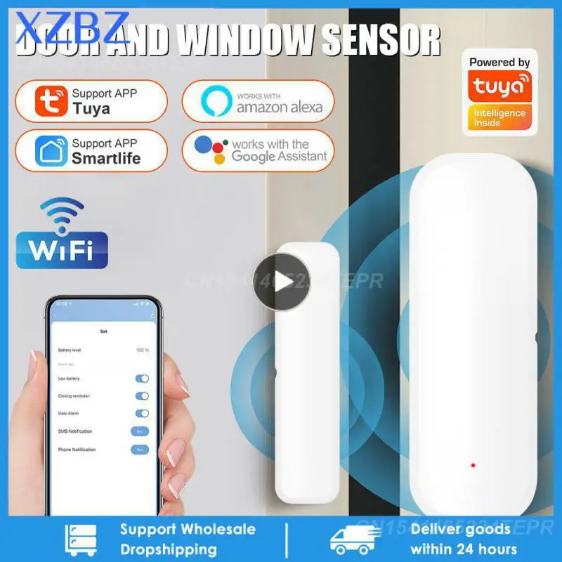 

1~7PCS Independent Magnetic Window Sensor Tuya Smart Life App Smart Door Open/closed Detectors Aubess Open/closed Detectors Wifi