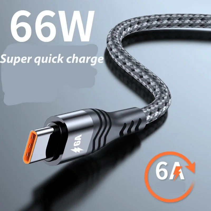 YOCPONO 66W Super 3M Quick-charge 11V6A Mobile Phone 2m Type-C Data Cable 12V5.5A For Huawei Xiaomi OPPO