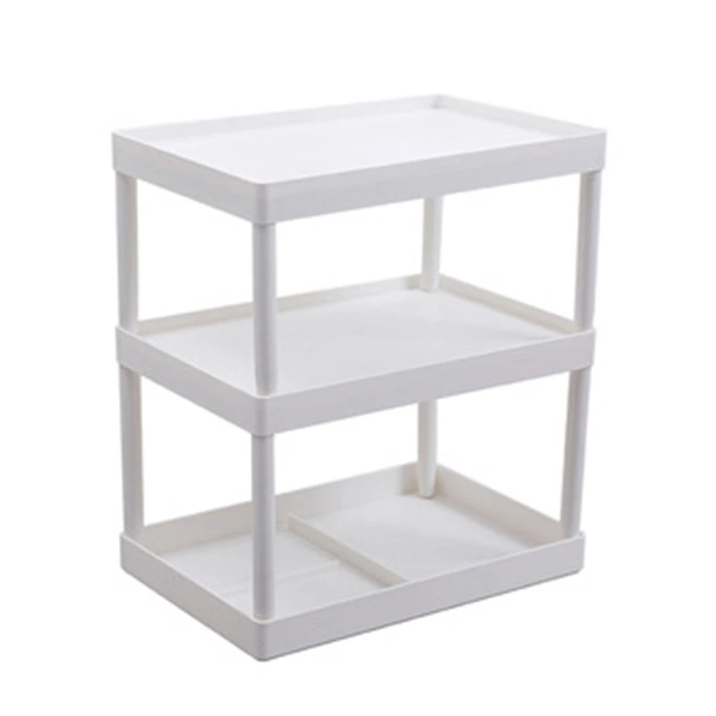 

Трехуровневая полка для хранения, пластиковая настольная стойка, съемный шкаф для ванной, кухни, органайзер для макияжа, держатель