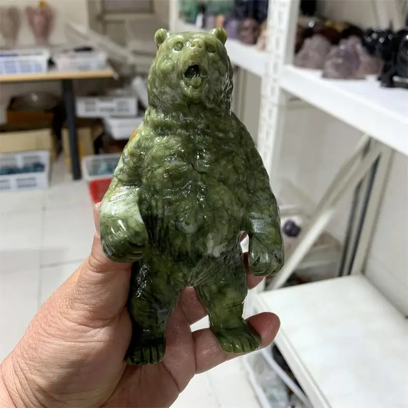 

Зеленый нефритовый медведь статуэтка для дома