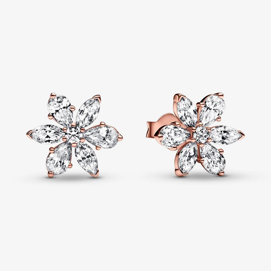 

CKK 925 Sterling Silver Sparkling Herbarium Cluster Stud Earrings for Women Elegant Ladies Jewelry Ear Brincos Free Shipping