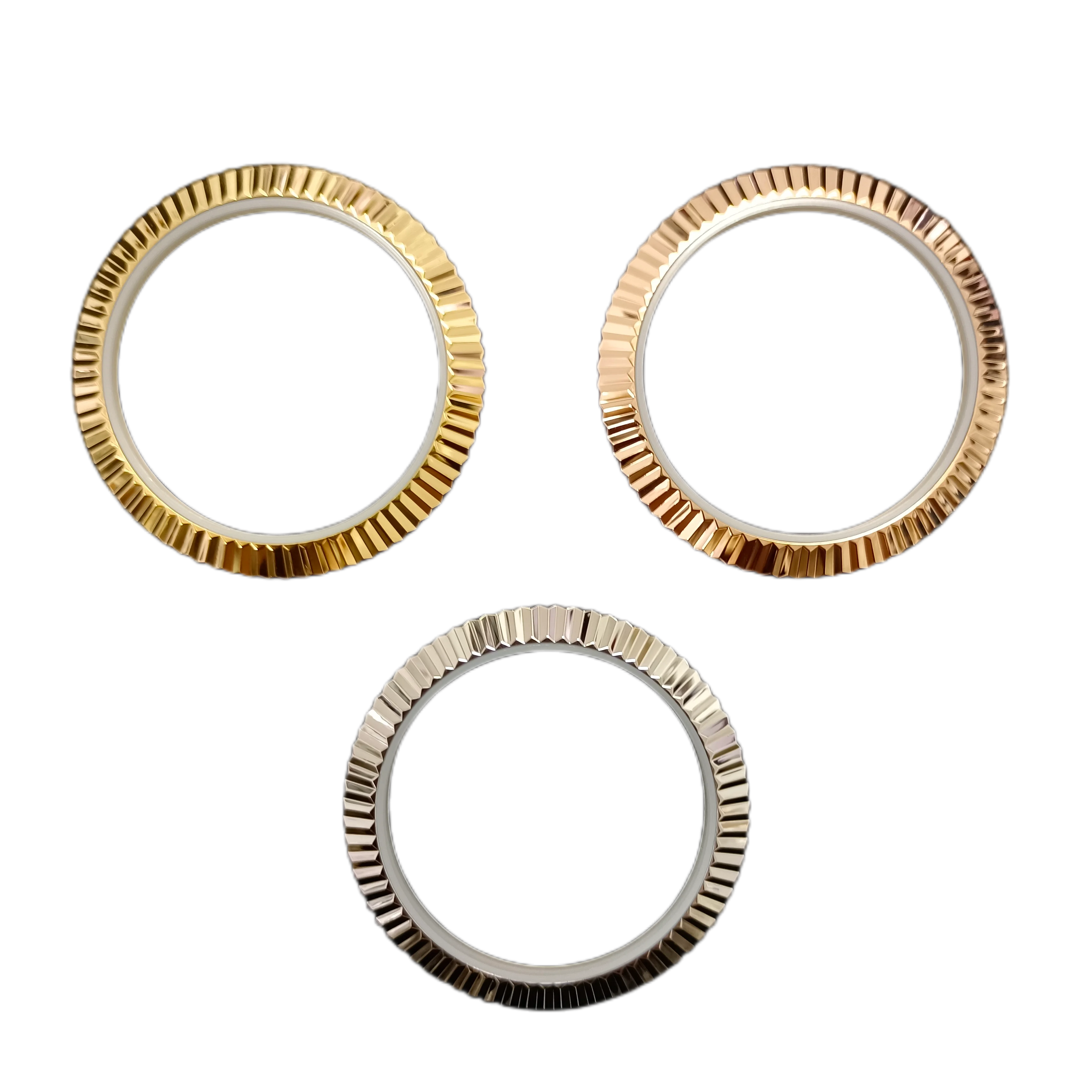 Watch Accessories Silver Gold Rose Gold Steel Dajust Fluted Bezel Fit For RLX  41mm Date Just Watch