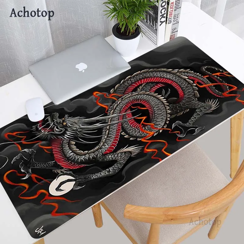 Коврик для мыши с изображением мифического зверя дракона большие игровые